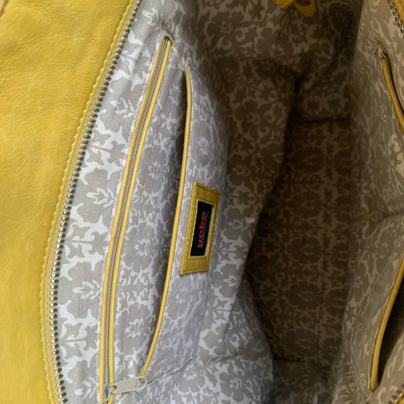 HOBO international yellow gold satchel shoulder bag tote - Picture 6 of 8